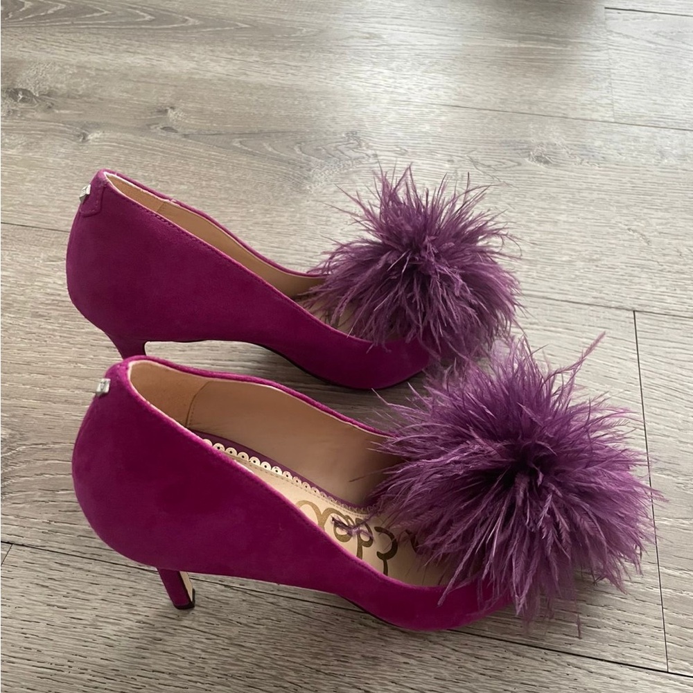 Sam Edelman Magenta Feathered Heels
